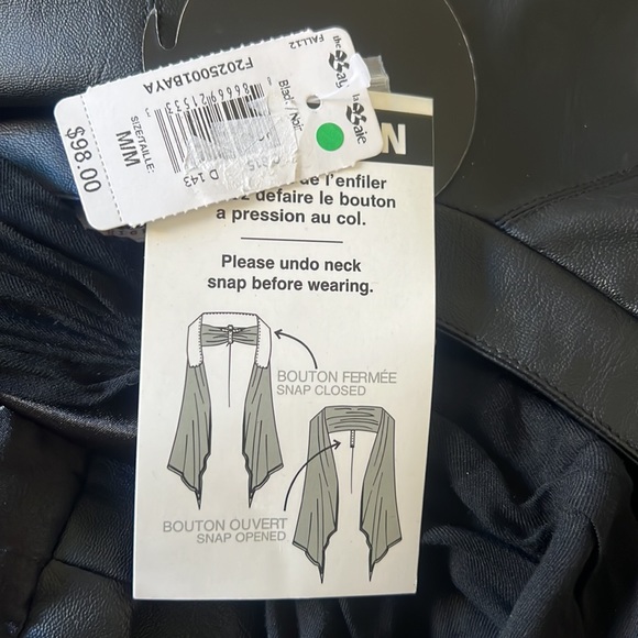 Lady Dutch leather feel jacket with attached scarf - Picture 9 of 10